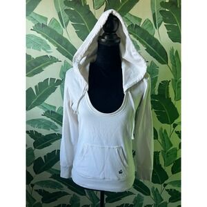 Ben Sherman Scoop Neck Hoodie Women Small Cream